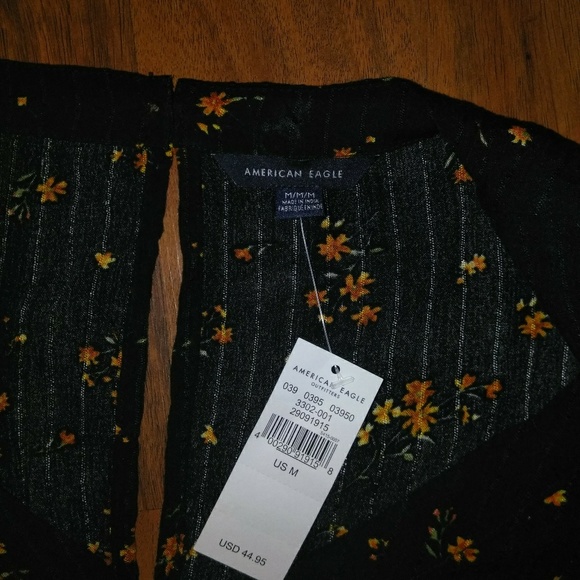 American Eagle Black Floral Dress - Picture 2 of 3
